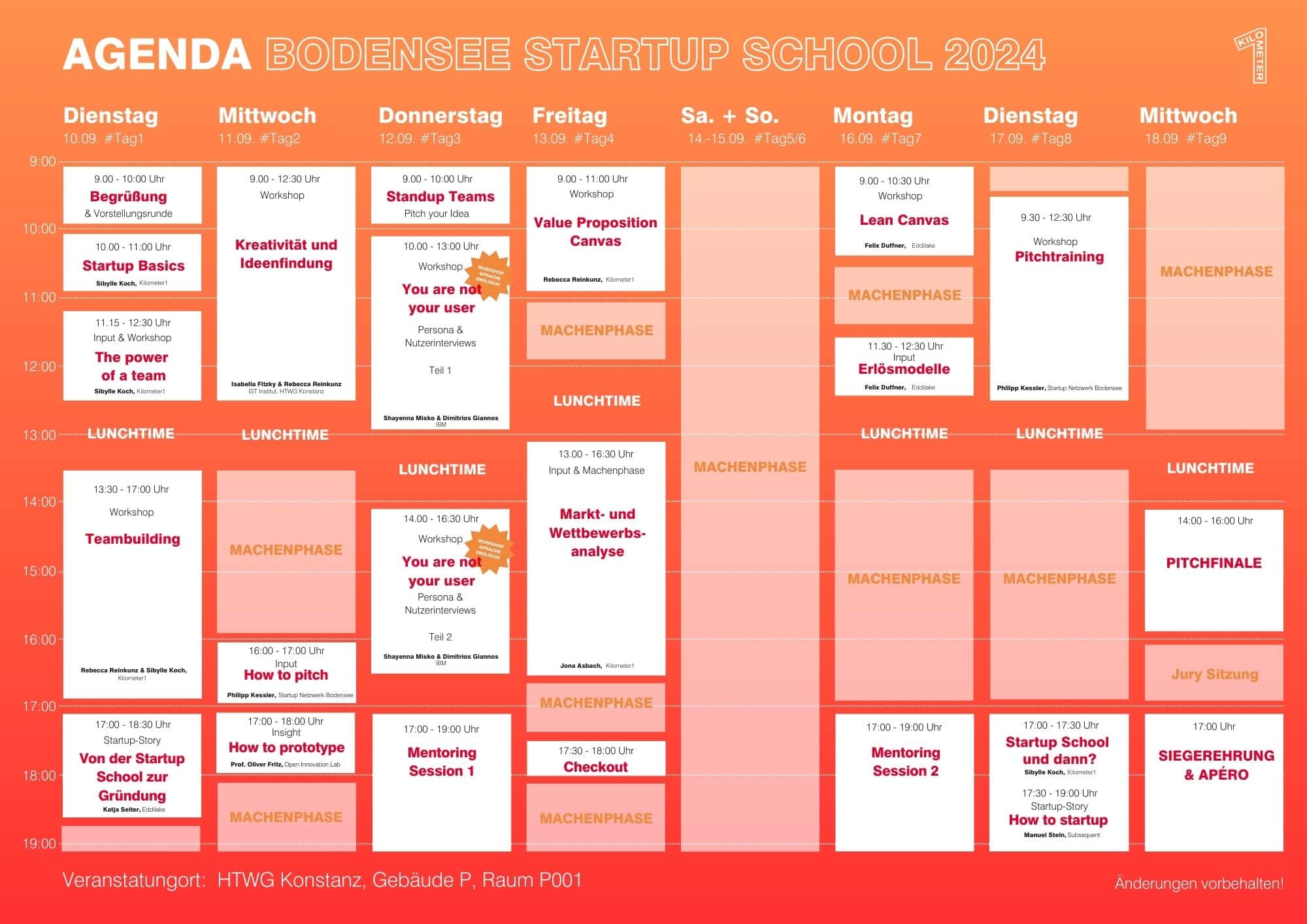 Agenda Bodensee Startup School
